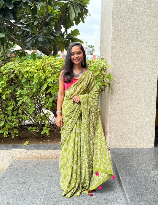 Green Tulip Saree