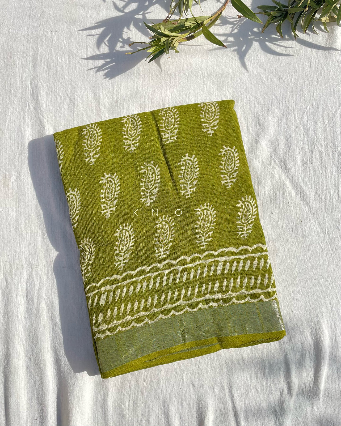 Olive Paisley Saree