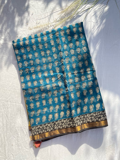 Teal Field Saree