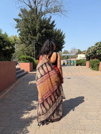 Wine Beauty Saree