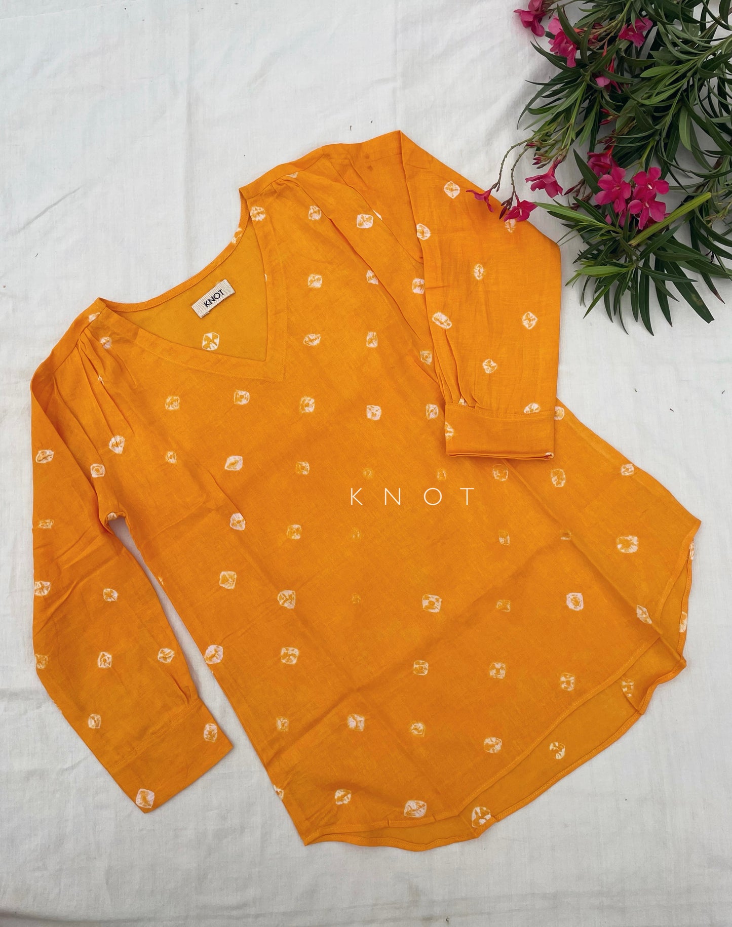 Yellow Bandhani Top