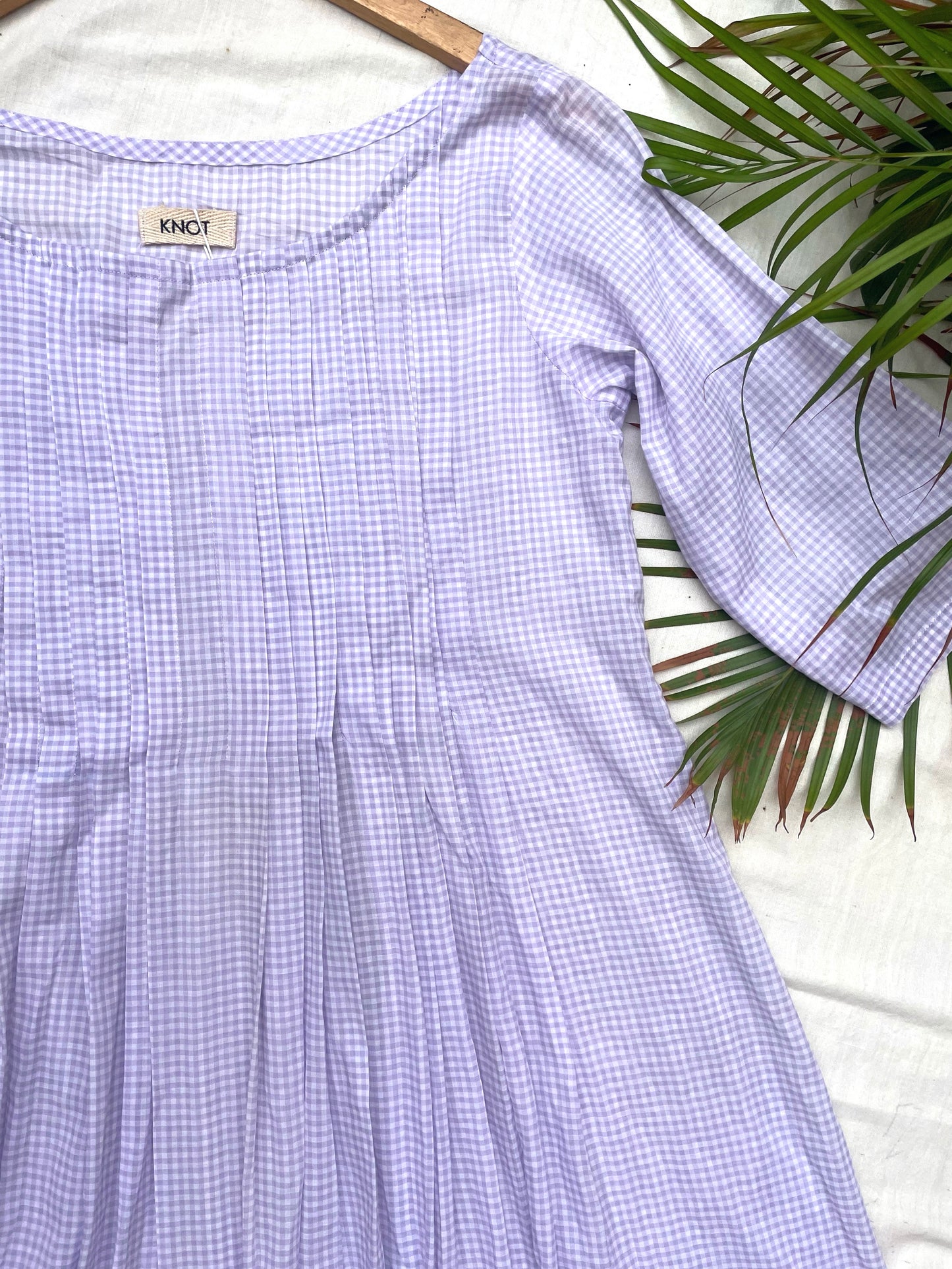 Lilac Ghingham Kurta