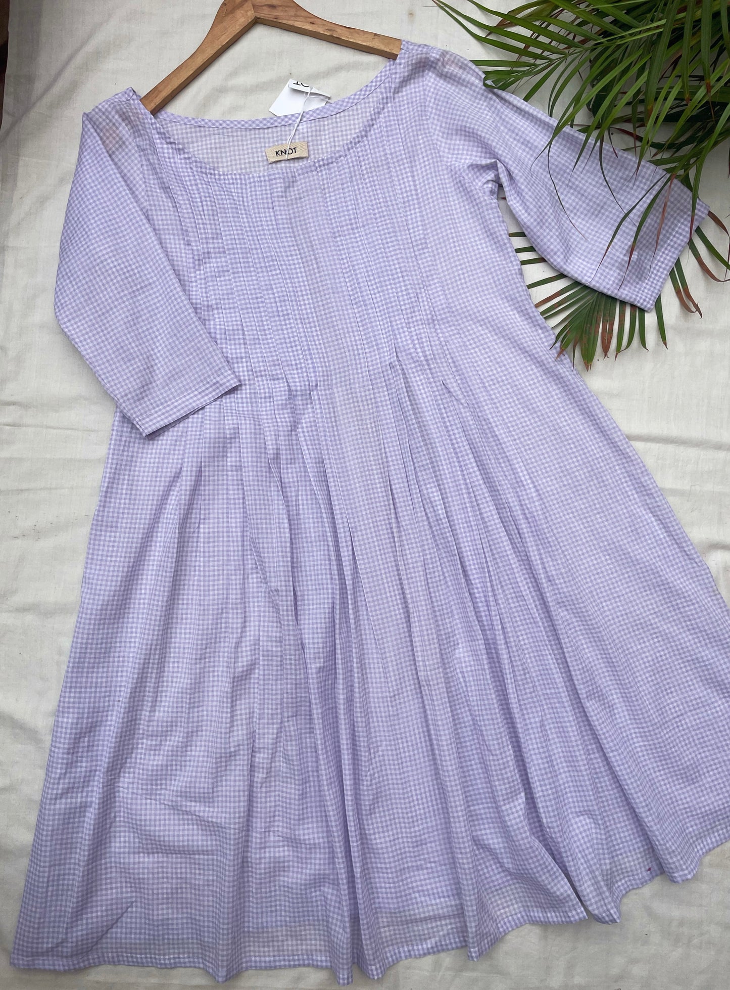 Lilac Ghingham Kurta