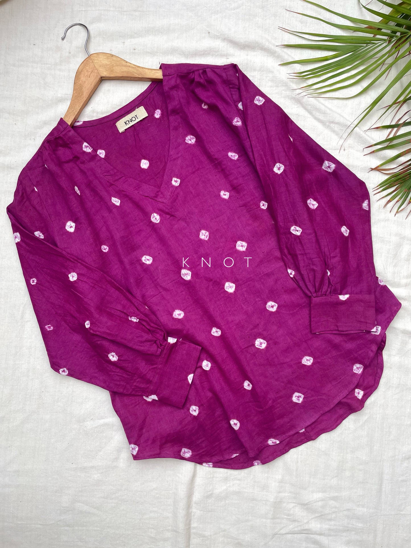 Purple Bandhani Top