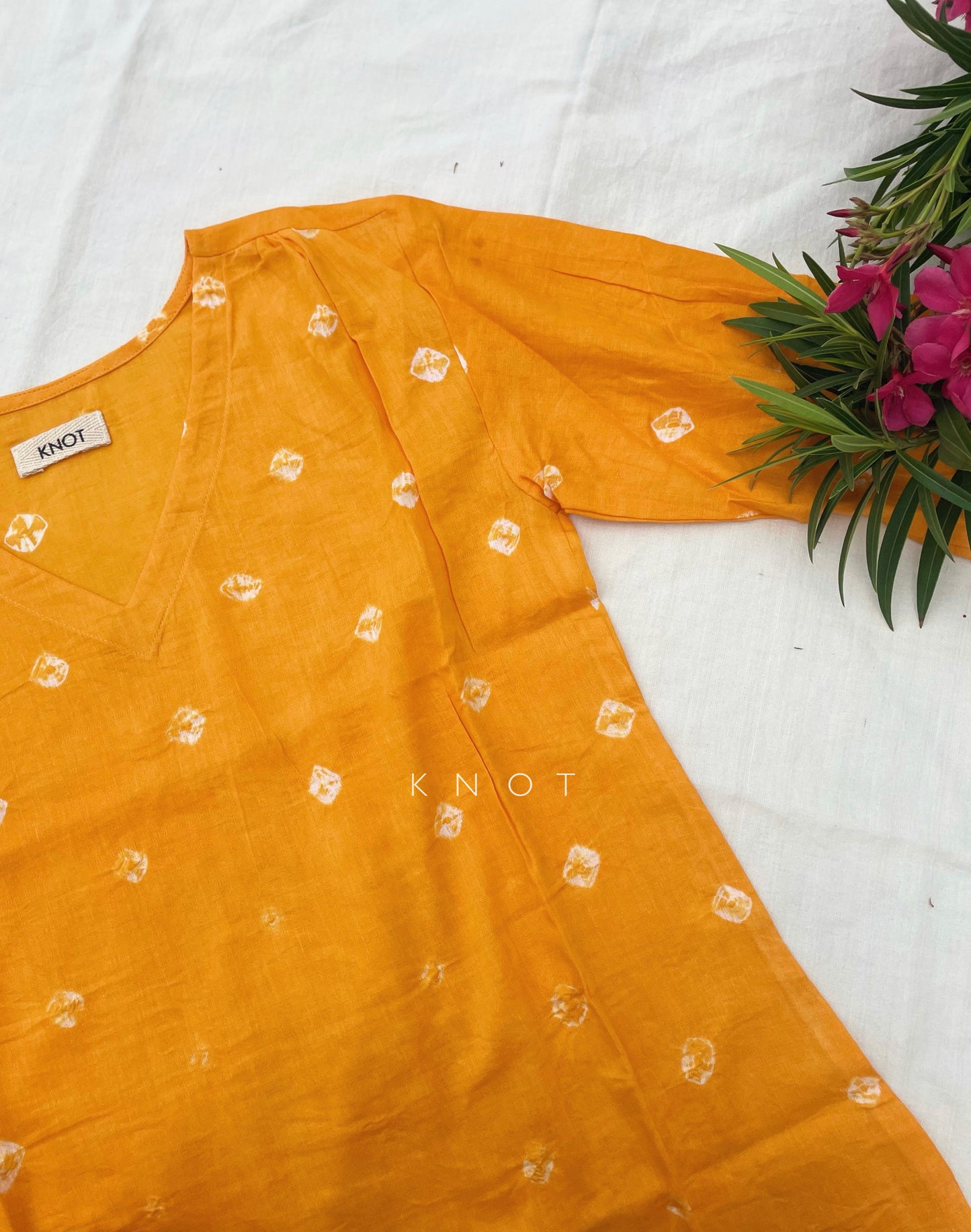 Yellow Bandhani Top