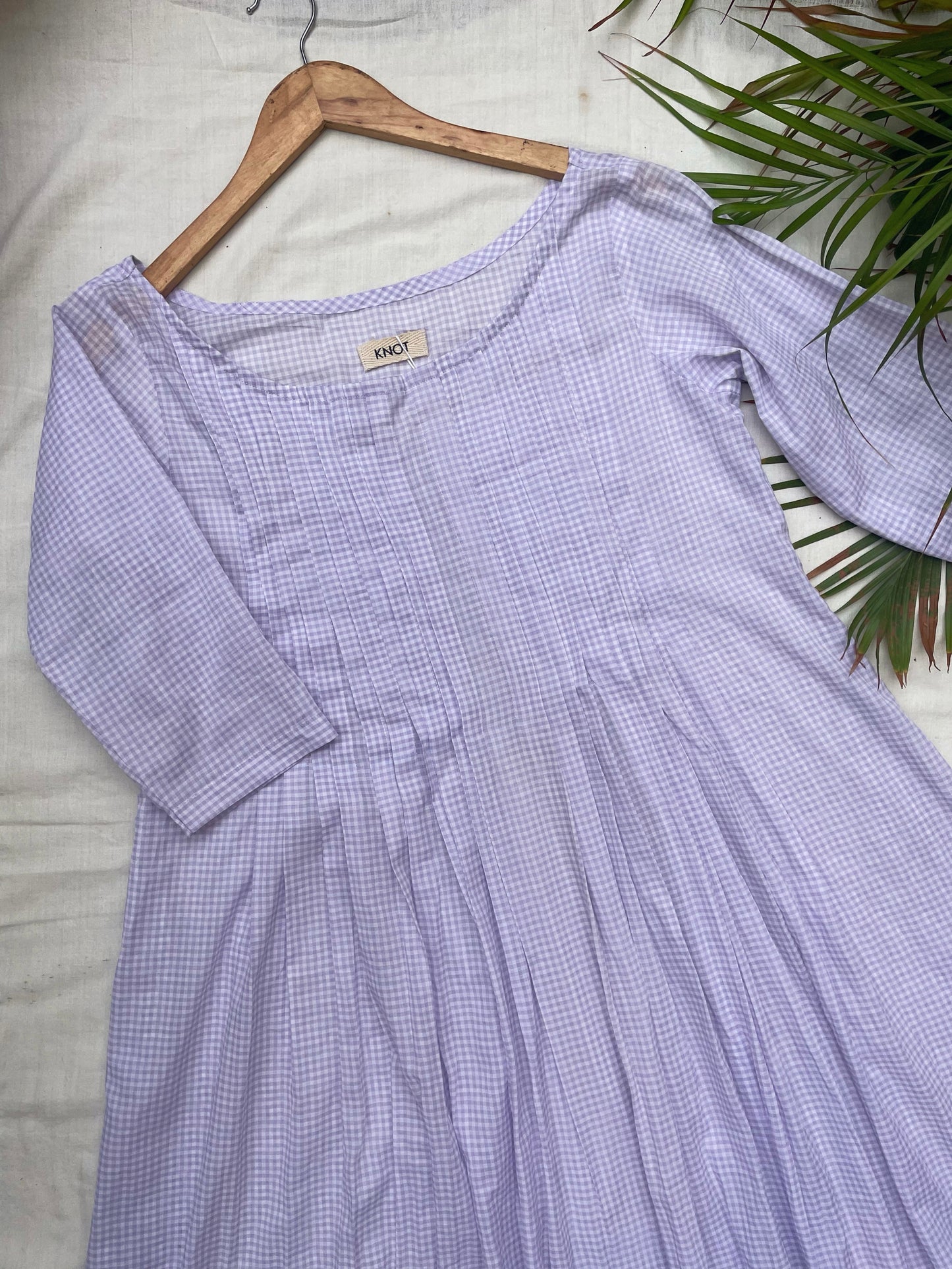 Lilac Ghingham Kurta