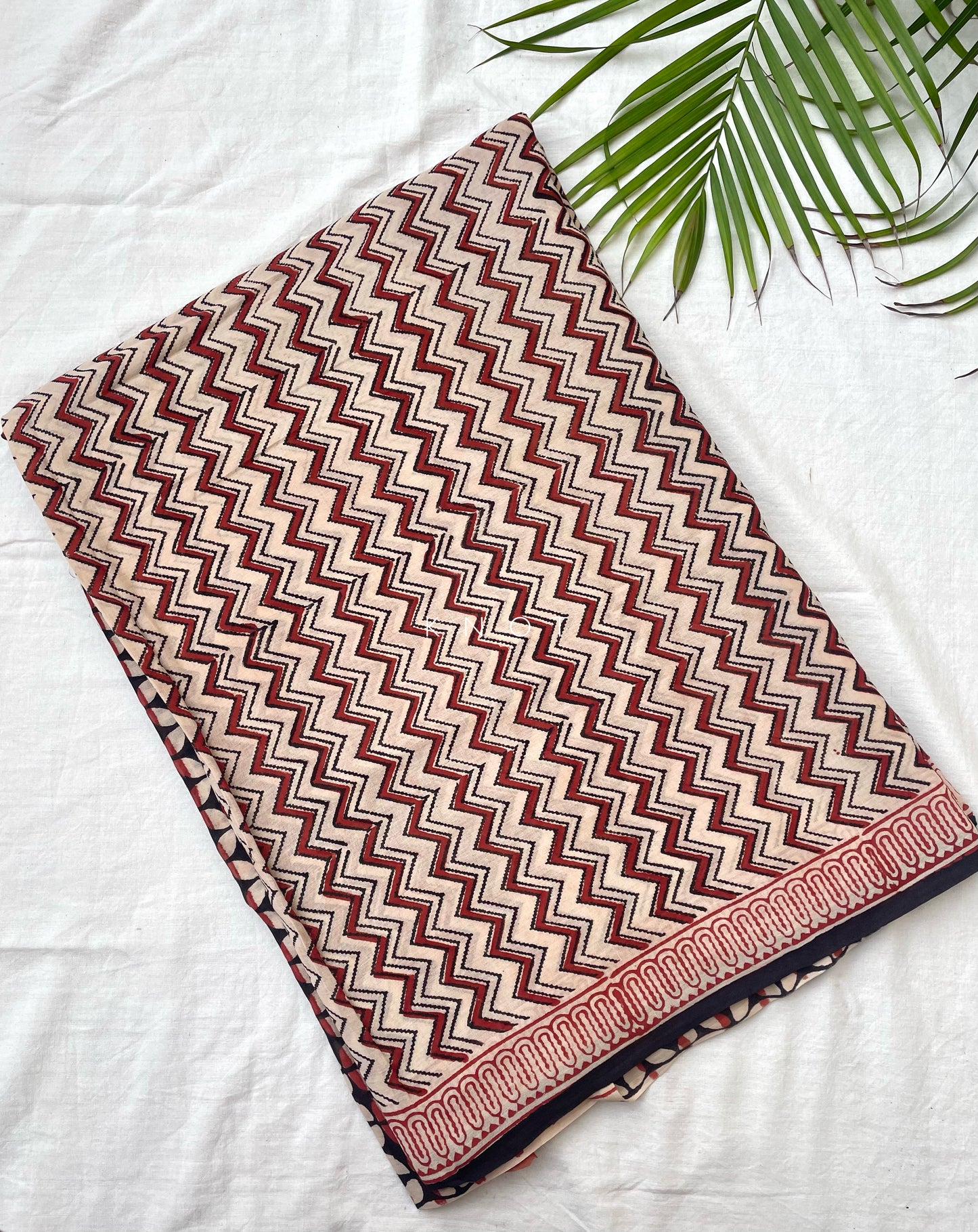 Rust Chevron Saree