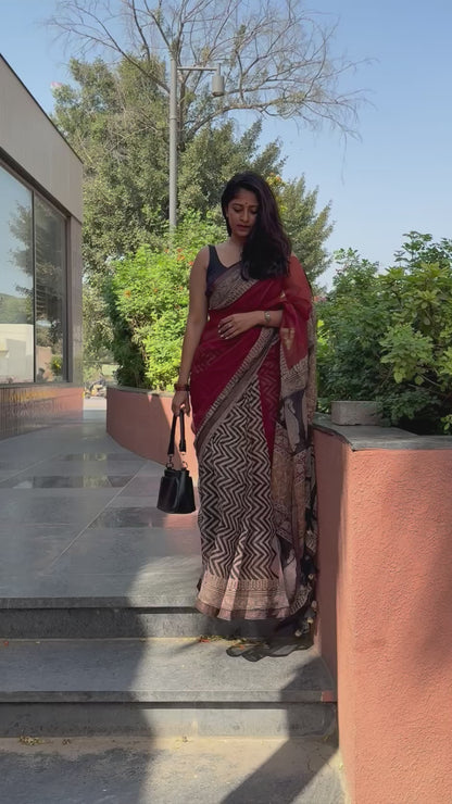 Wine Beauty Saree