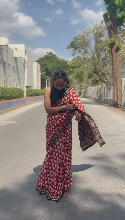 Rustic Brick Saree